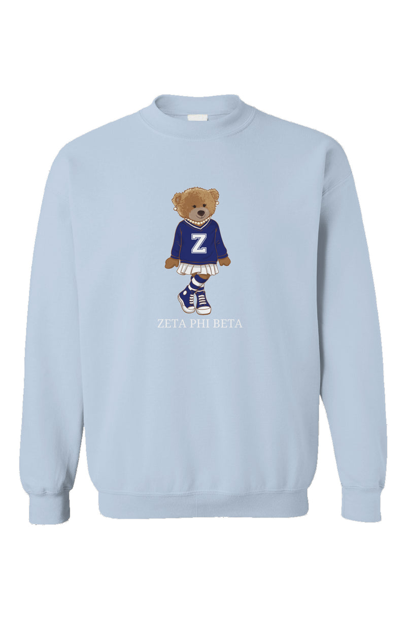 Embroidered Zeta Bear Crewneck