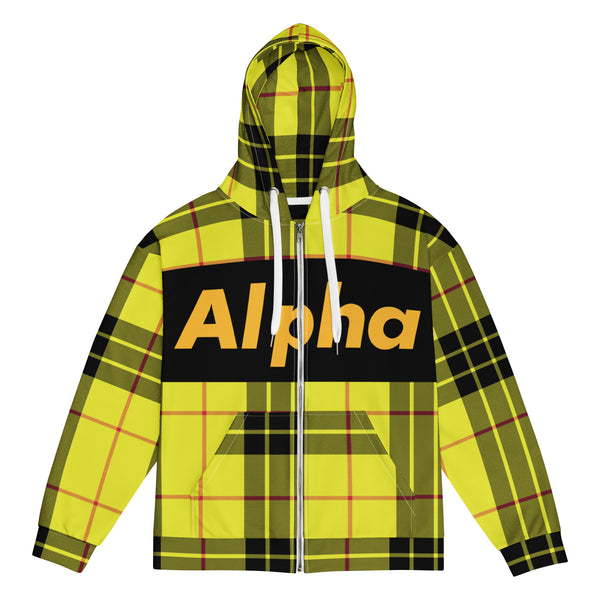 Alpha Plaid zip hoodie