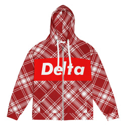 Delta Plaid Zip Hoodie