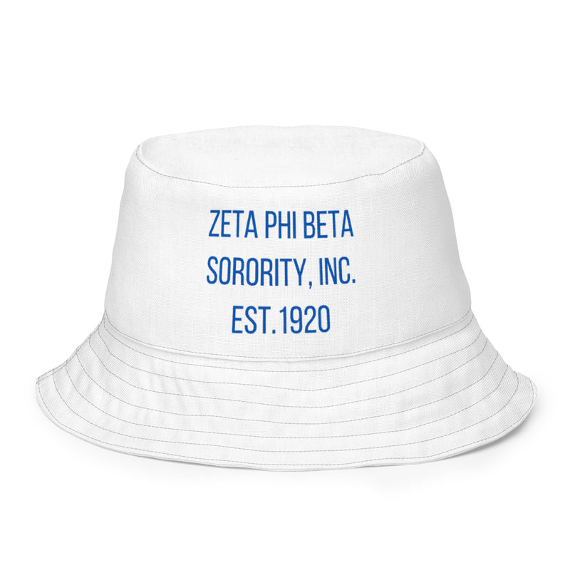 Zeta Flat Flower Reversible bucket hat