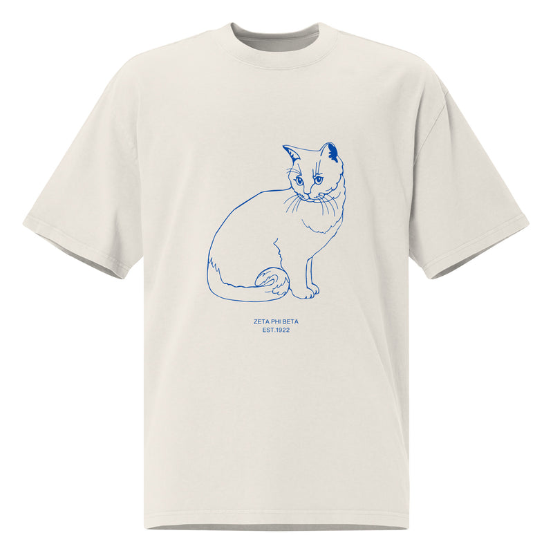 Zeta Cat Oversized faded t-shirt